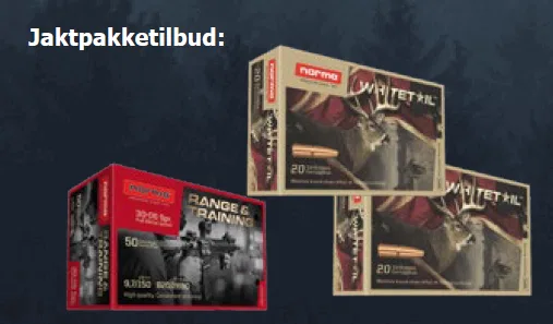 Jaktpakketilbud - 1 pk Norma Range & Training + 2 pk Norma Whitetail 6,5X55 10,1g/156