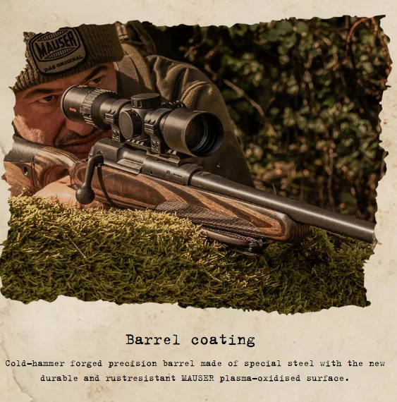 Mauser 25 Extreme 51cm- Black Anthracite Stock with Patterned Grip, 17mm Contour, 51cm, M15x1 – bilde 14