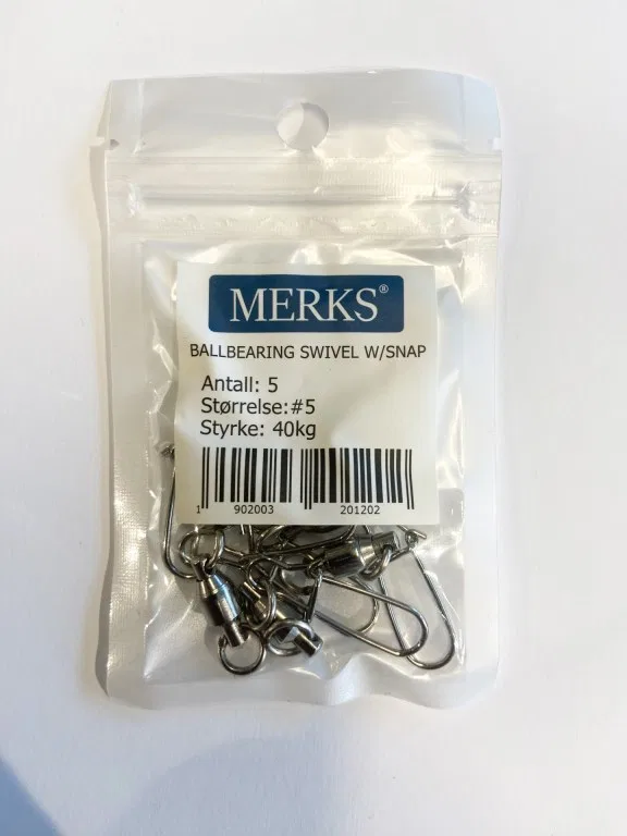 Merks Ballbearing Swivel m/snap – bilde 2