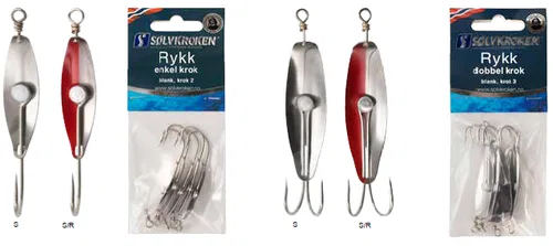 Rykk enkel- og dobbelkrok -5stk